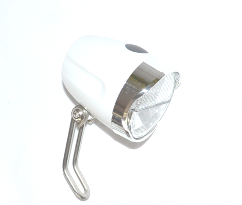 Lampa przednia LED 1-diod. z odblaskiem bateryjna biała